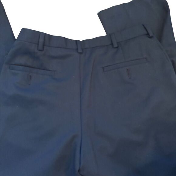 Haggar Men's Classic Fit Navy Dress Pants 34x32 Standard Flat Front Straight - Picture 3 of 6